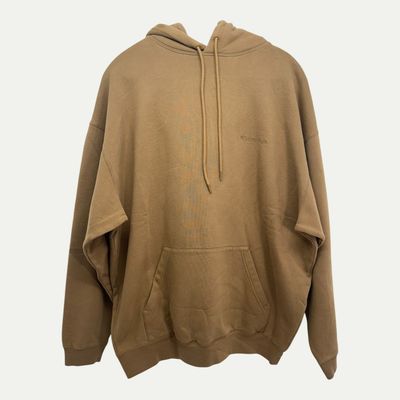 Balenciaga Embroidered Corp Logo Khaki Hoodie Sz XL