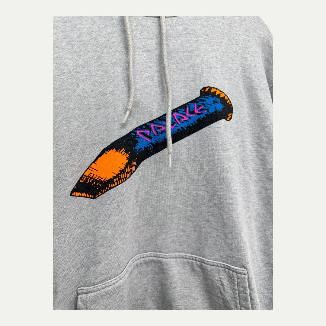 Palace Chizzle Up Grey Hoodie Sz XL