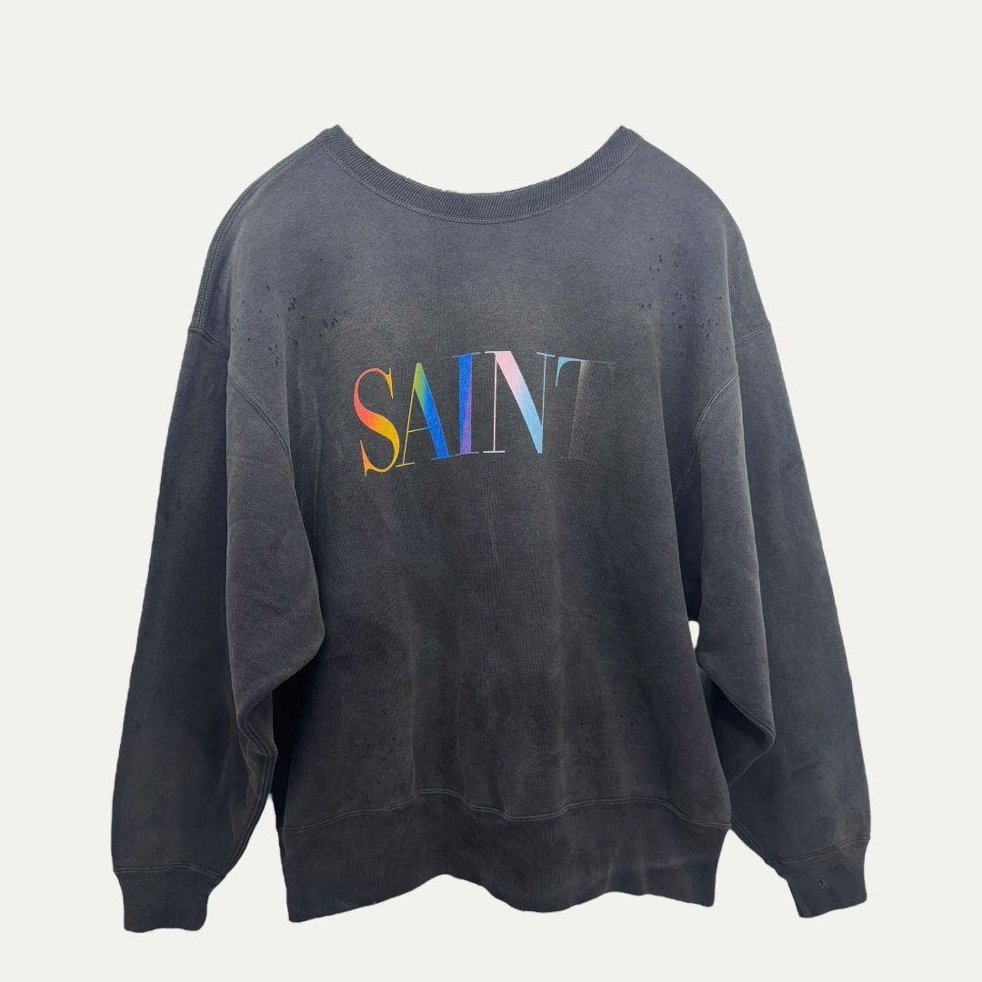 Saint Michael Rainbow Logo Crewneck Sz M