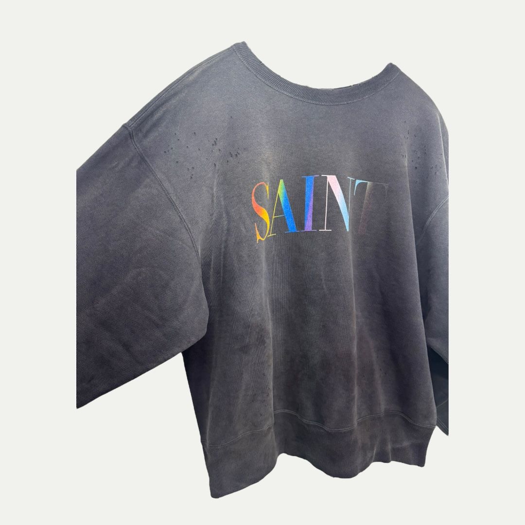 Saint Michael Rainbow Logo Crewneck Sz M