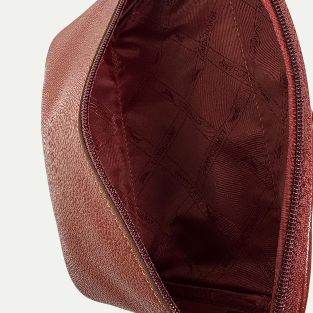 Longchamp Burgundy Leather Waist Bag