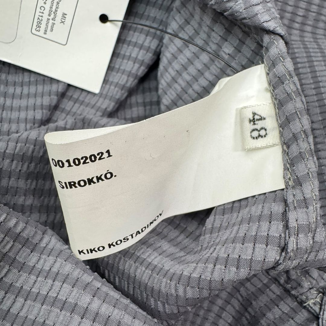 Kiko Kostadinov Grey Anthonis pleated shirt size 48(M)