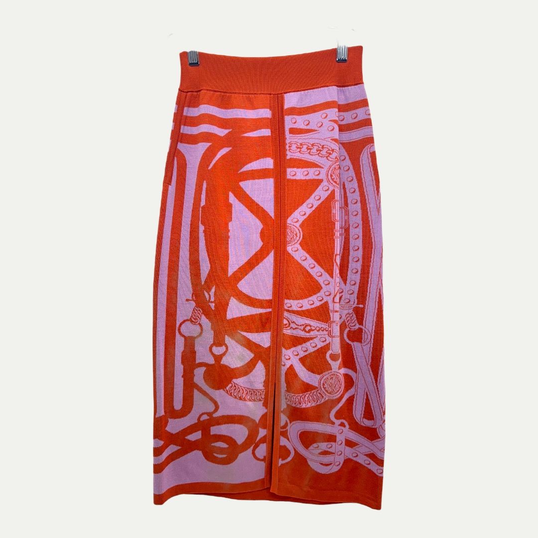 Hermes Silk Blend Skirt Sz 36(4/S)