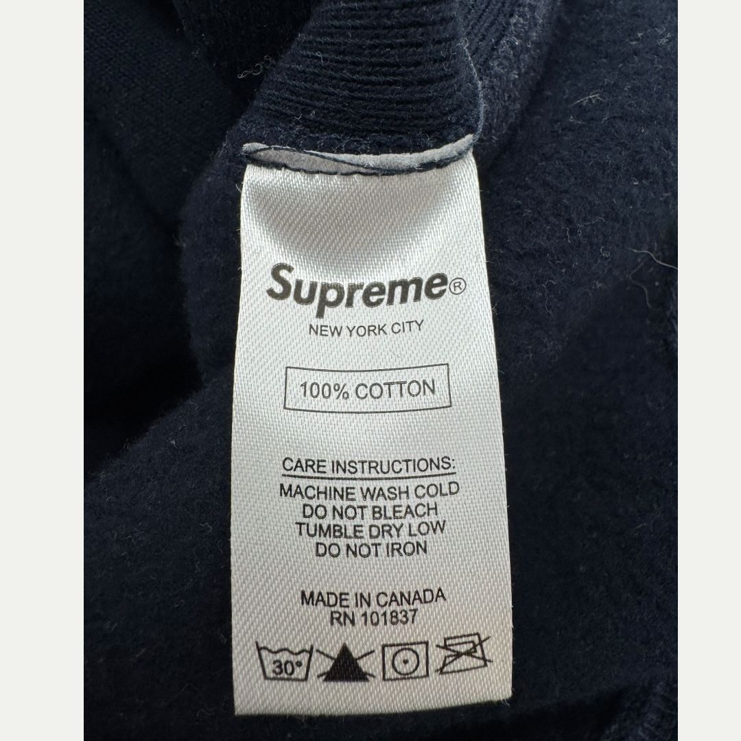 Supreme Navy Box Logo Hoodie Sz L
