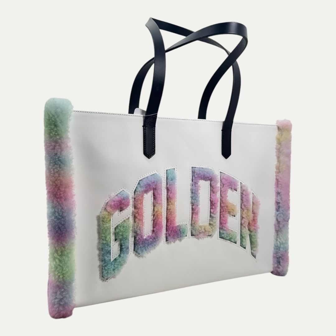 Golden Goose Leather Shearling Shopper Tote