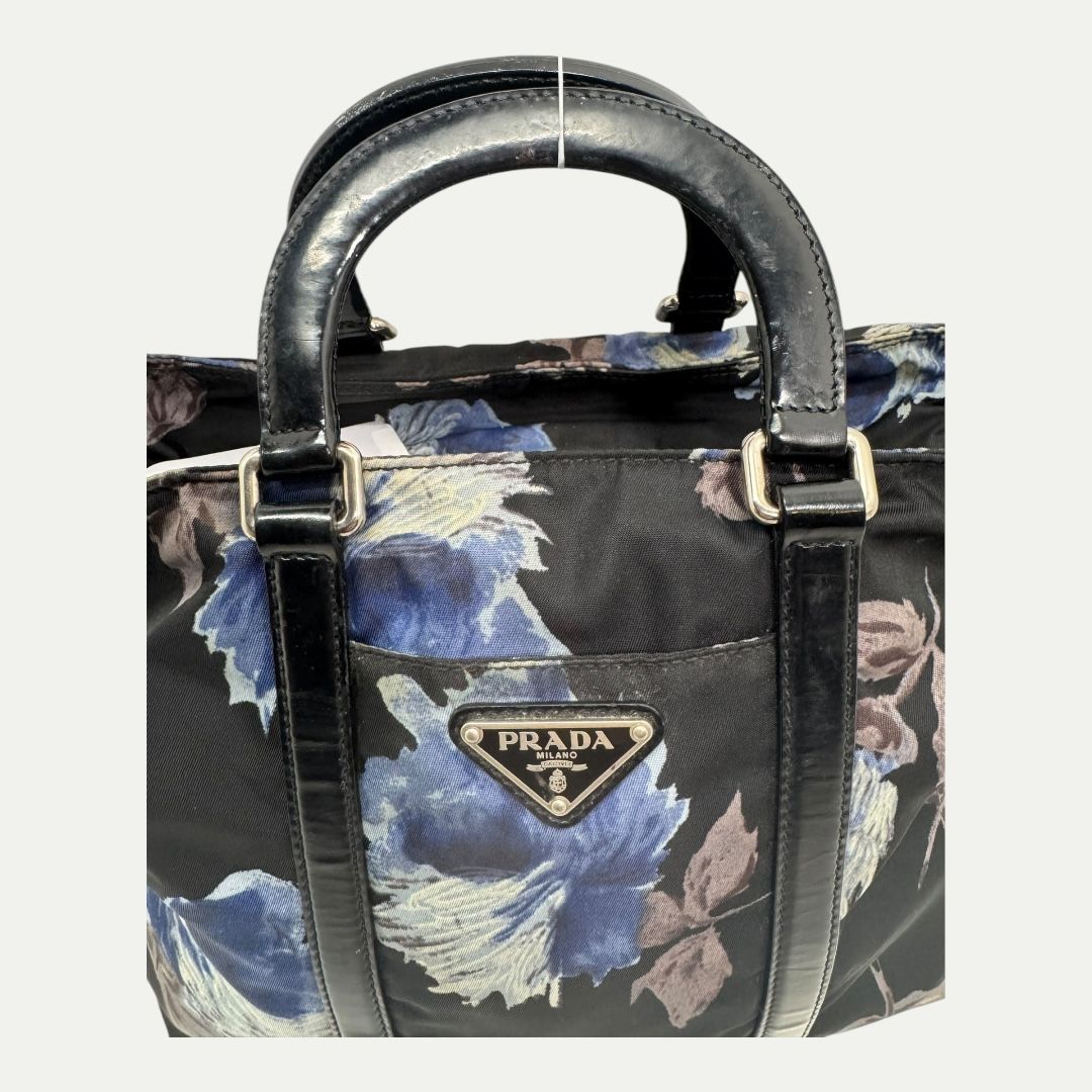 Prada Nylon Tessuto Floral Handbag