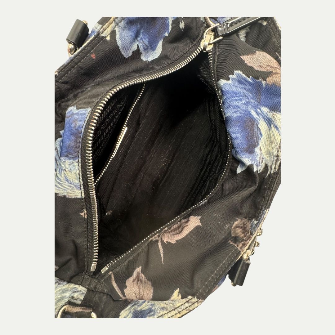 Prada Nylon Tessuto Floral Handbag