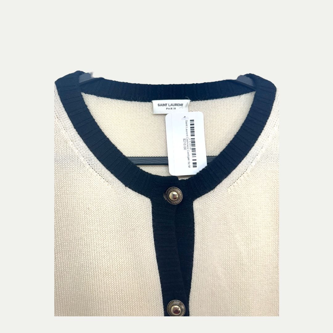 Saint Laurent Cashmere Cardigan Sz M
