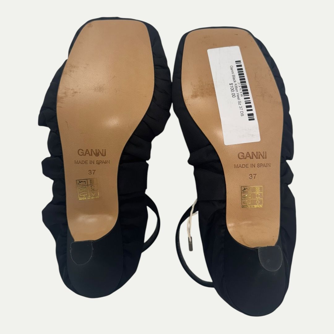 Ganni Black Kitten Heel Sz 37(7)