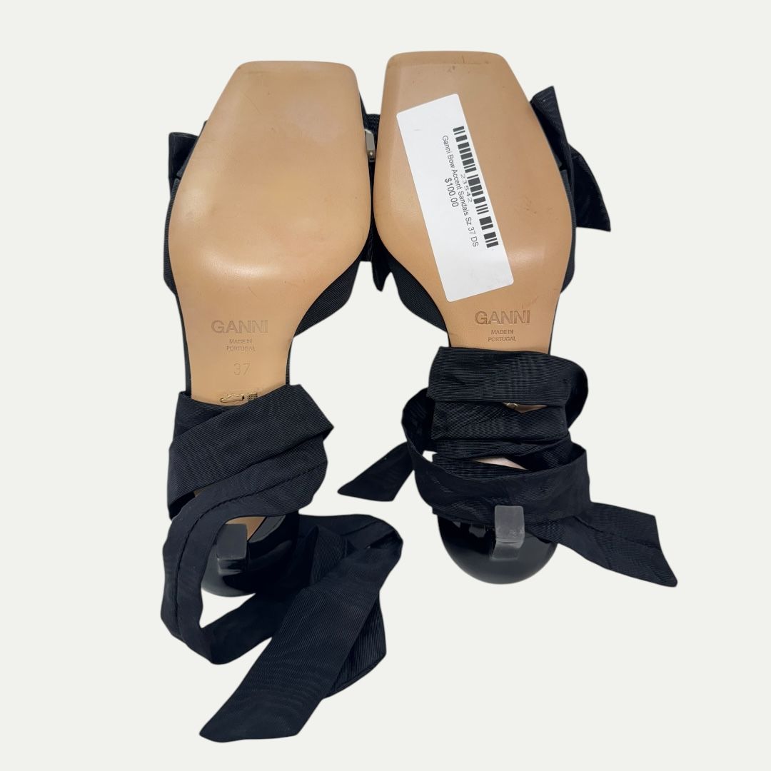 Ganni Bow Accent Wrap Heels Sz 37(7)