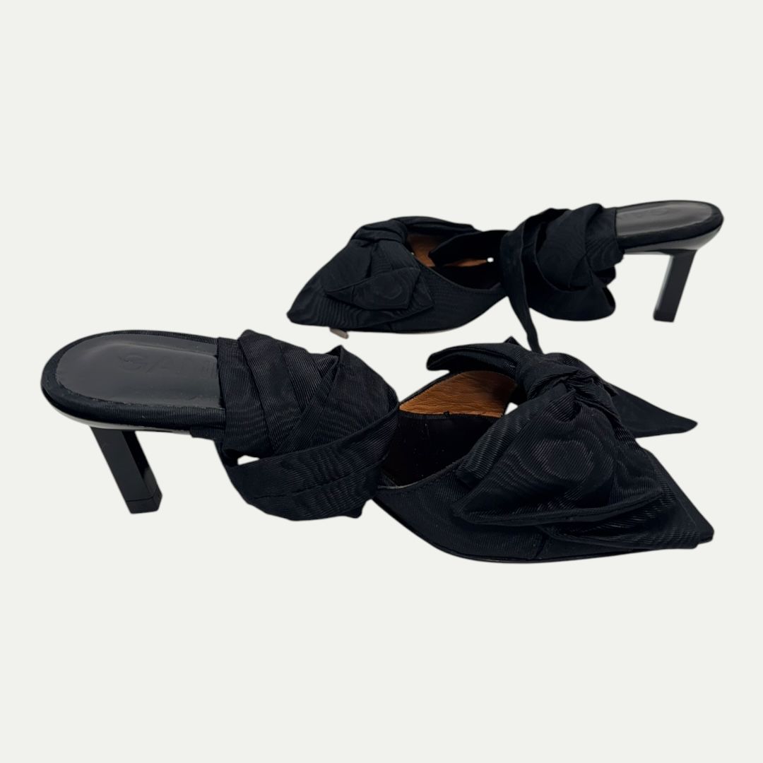 Ganni Bow Accent Wrap Heels Sz 37(7)