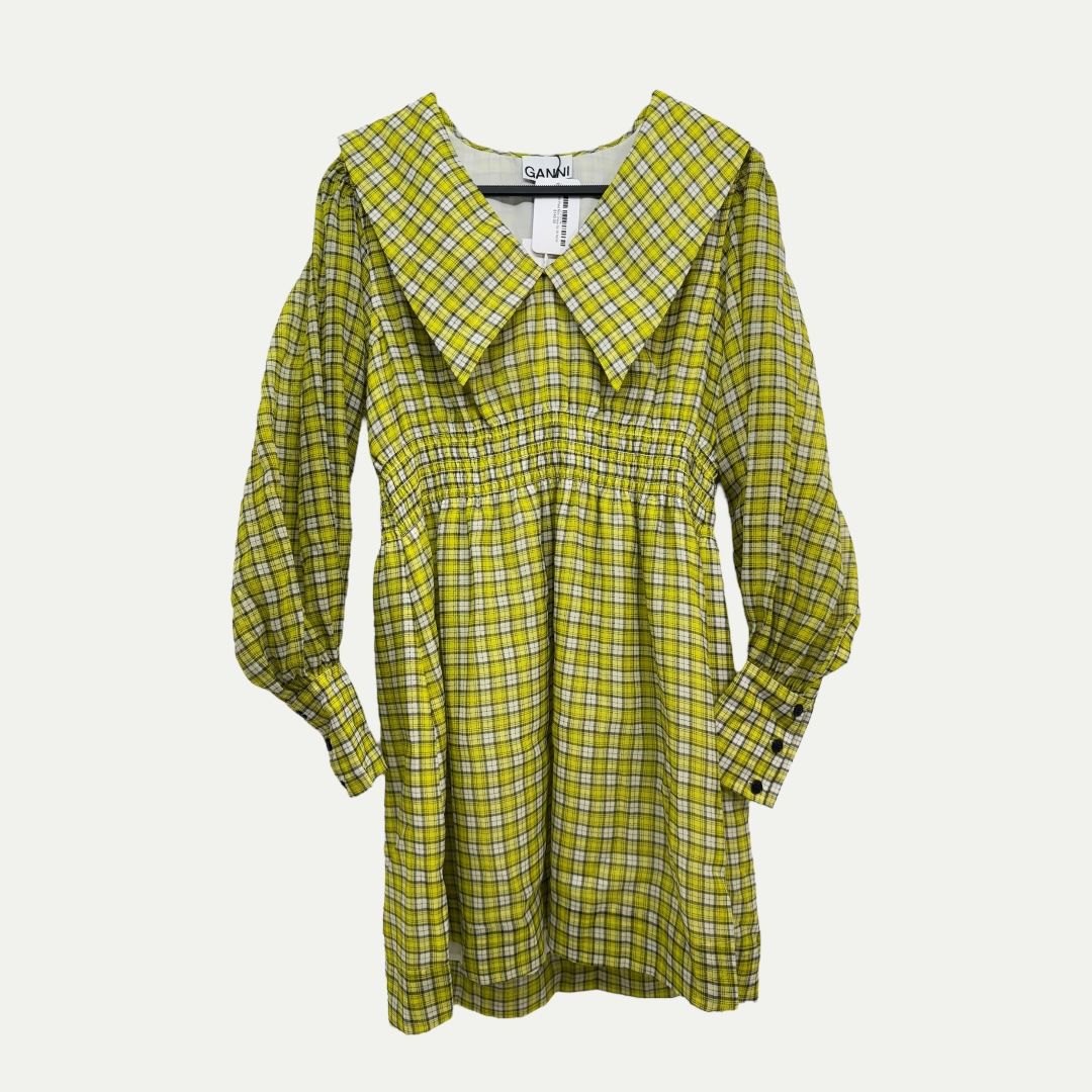 Ganni Plaid Mini Dress Sz 36(S)