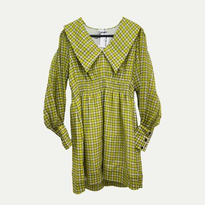 Ganni Plaid Mini Dress Sz 36(S)