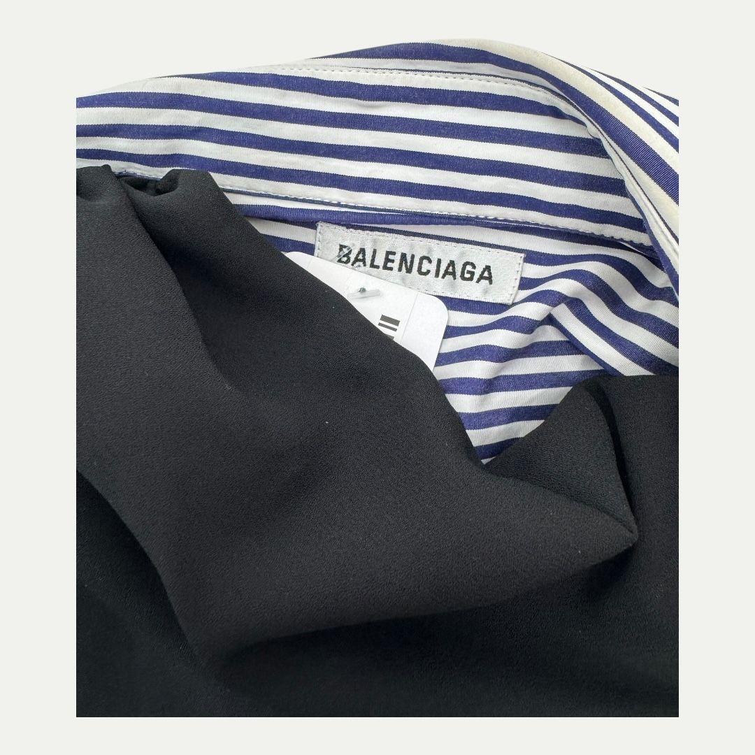 Balenciaga Tromp L’oeil Striped Shirt Dress Sz 36(M/L)