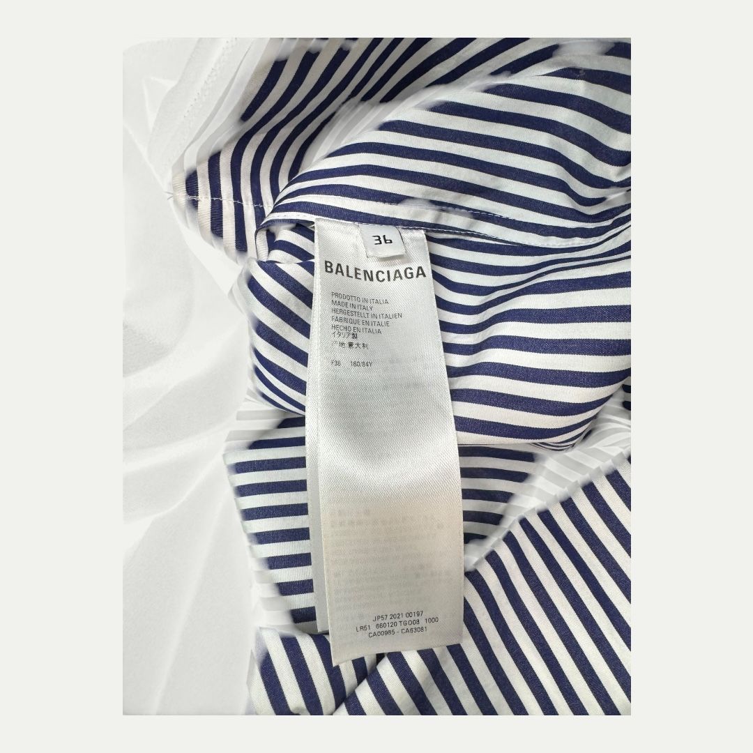 Balenciaga Tromp L’oeil Striped Shirt Dress Sz 36(M/L)