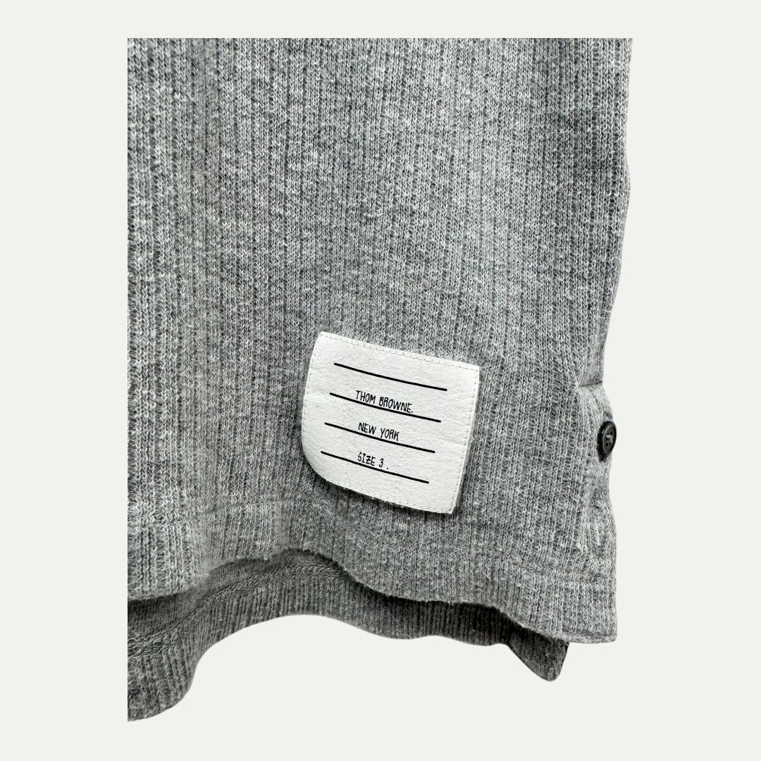 Thom Browne Grey Knit Polo Sz L