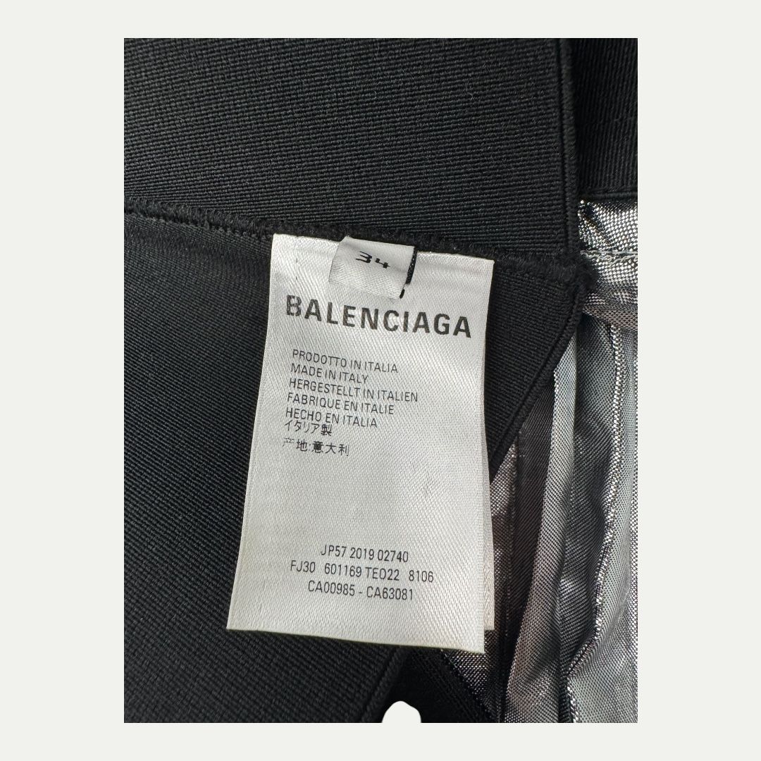 Balenciaga Silver Pleated Midi Skirt Sz 34(26)