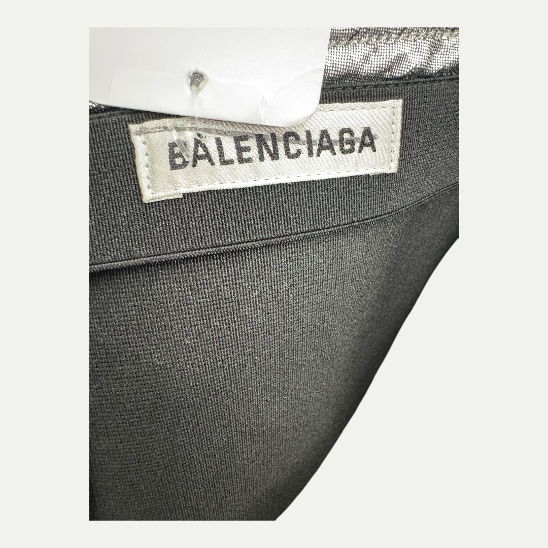 Balenciaga Silver Pleated Midi Skirt Sz 34(26)