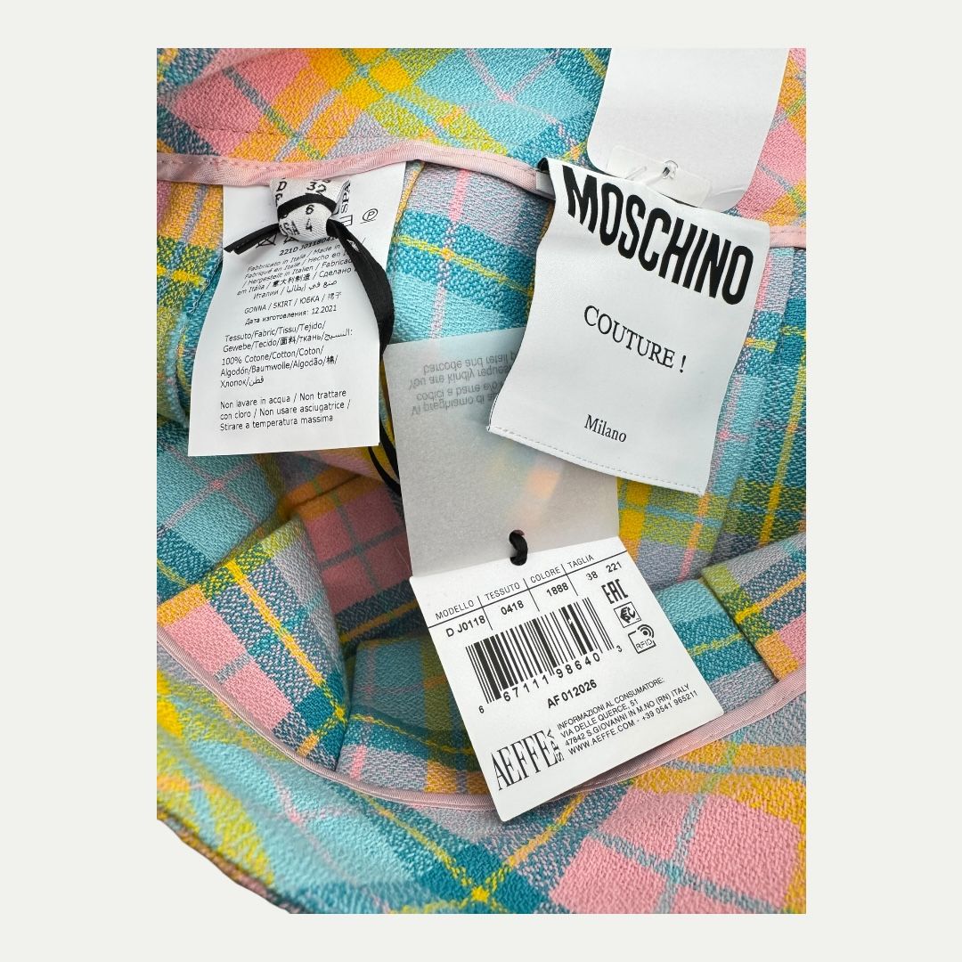 Moschino Couture Plaid Skirt Sz 4(S)