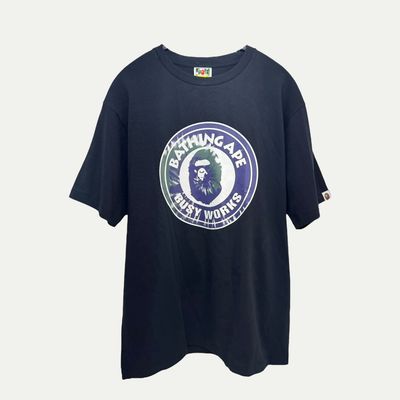 Bape Busy Works Purple/Black Tee Sz XL