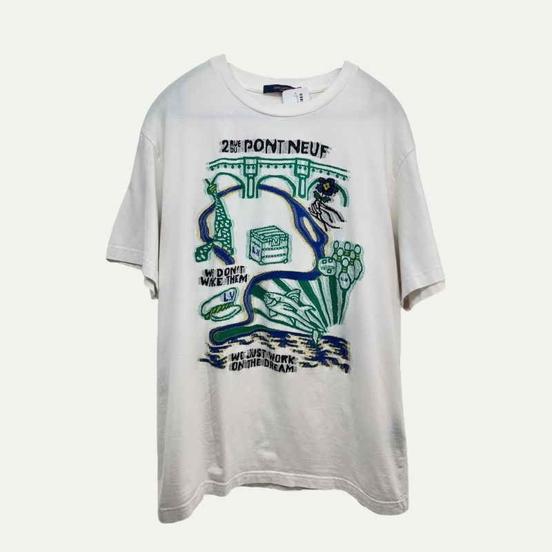 Louis Vuitton Point Neuf White Tee Sz L