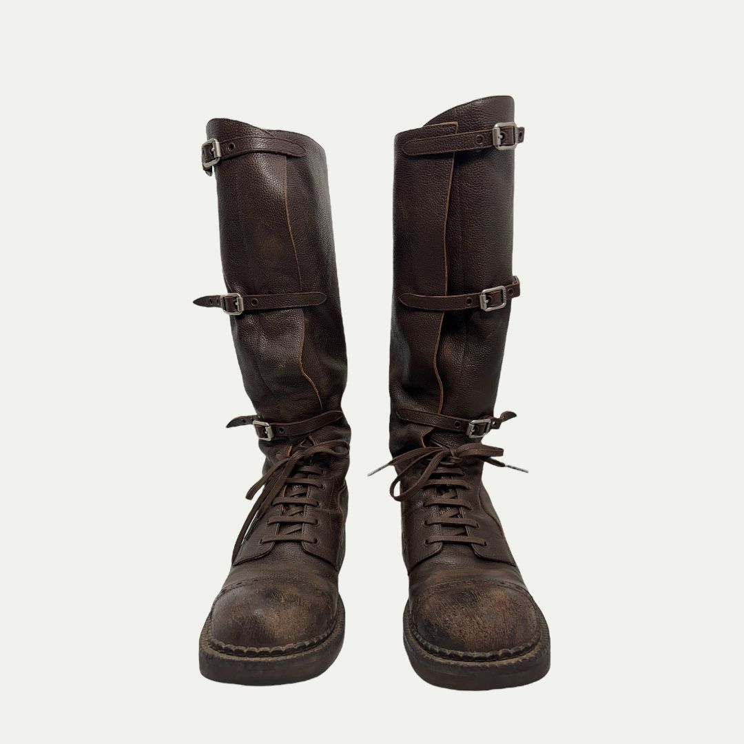Miu Miu Antic Buckle Distressed Boot Sz 37(7)