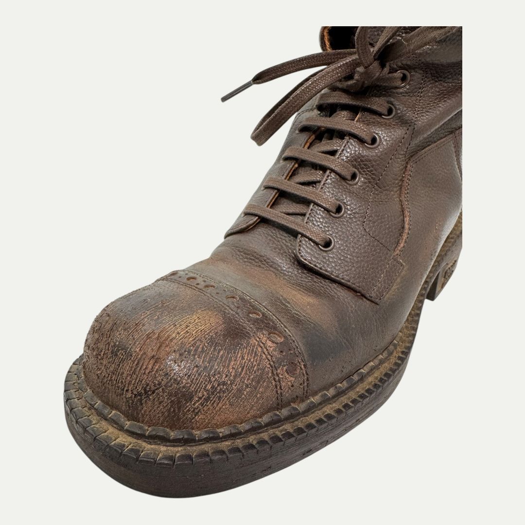 Miu Miu Antic Buckle Distressed Boot Sz 37(7)