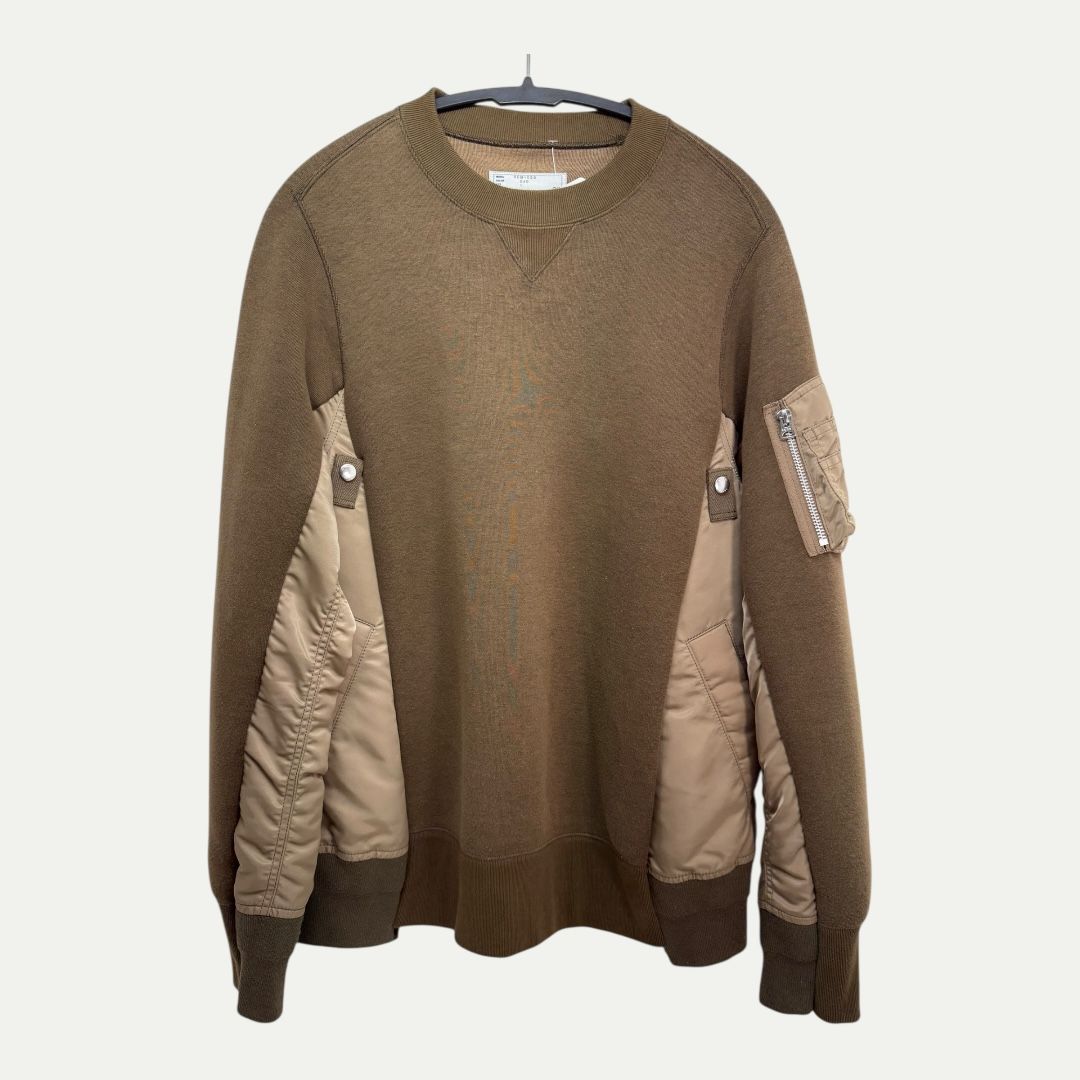 Sacai Brown Ma-1 Crewneck Sz 1(M/L)