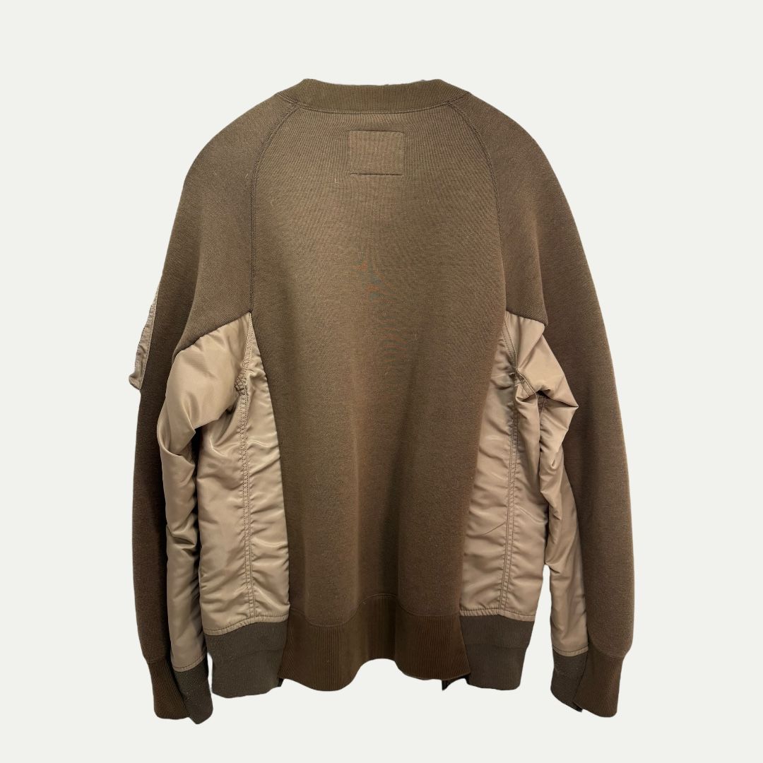 Sacai Brown Ma-1 Crewneck Sz 1(M/L)