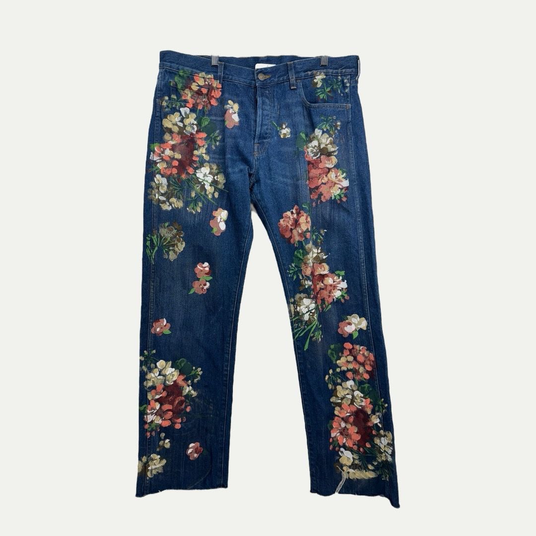 Gucci Floral Painted Jeans Sz 54(34)