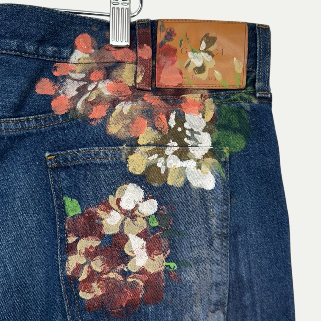 Gucci Floral Painted Jeans Sz 54(34)