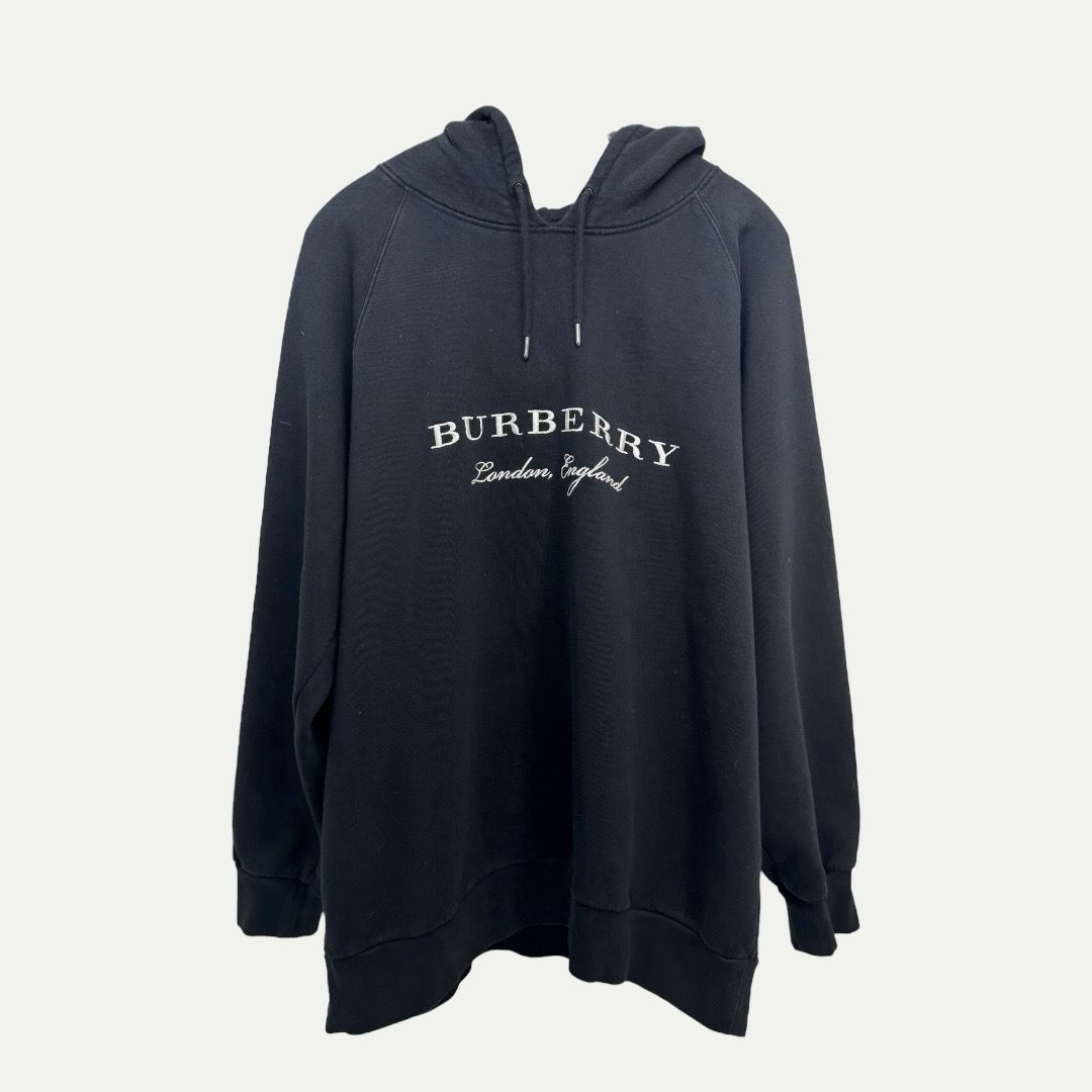 Burberry Logo Black Hoodie Sz XL