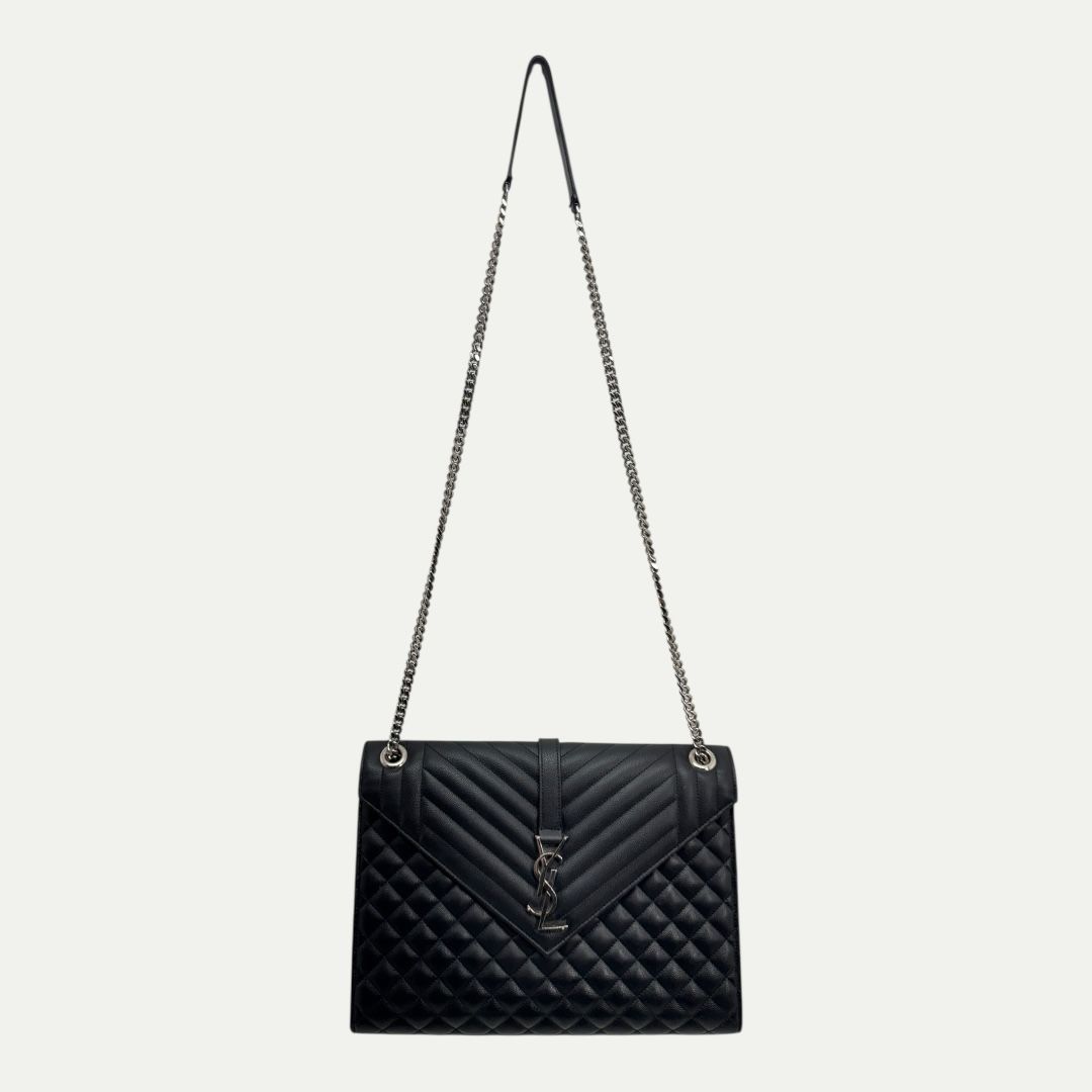 Saint Laurent Quilted Envelope Shoulder Bag Large