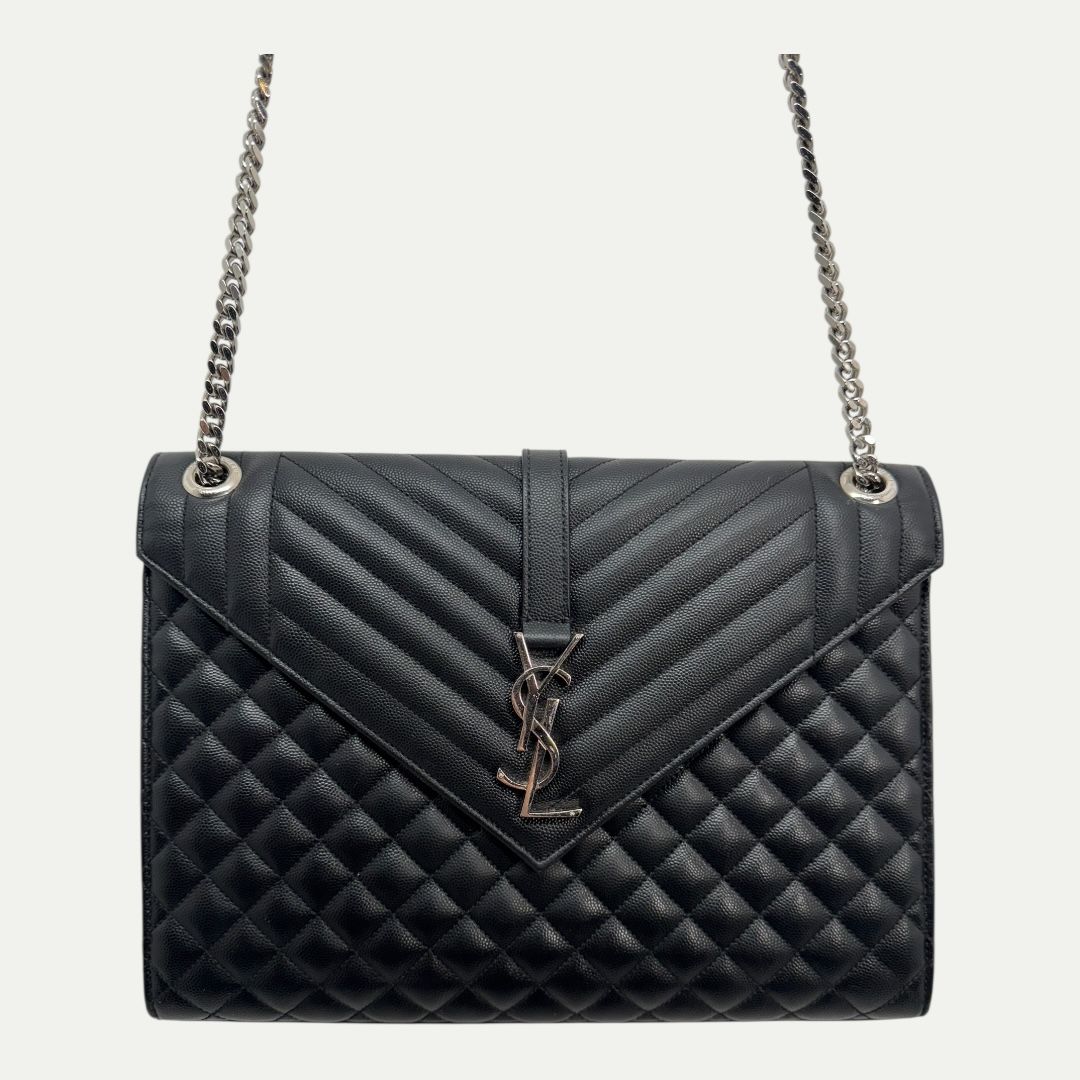 Saint Laurent Quilted Envelope Shoulder Bag Large