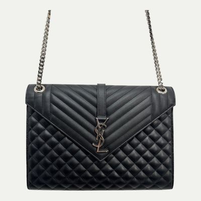 Saint Laurent Quilted Envelope Shoulder Bag Large