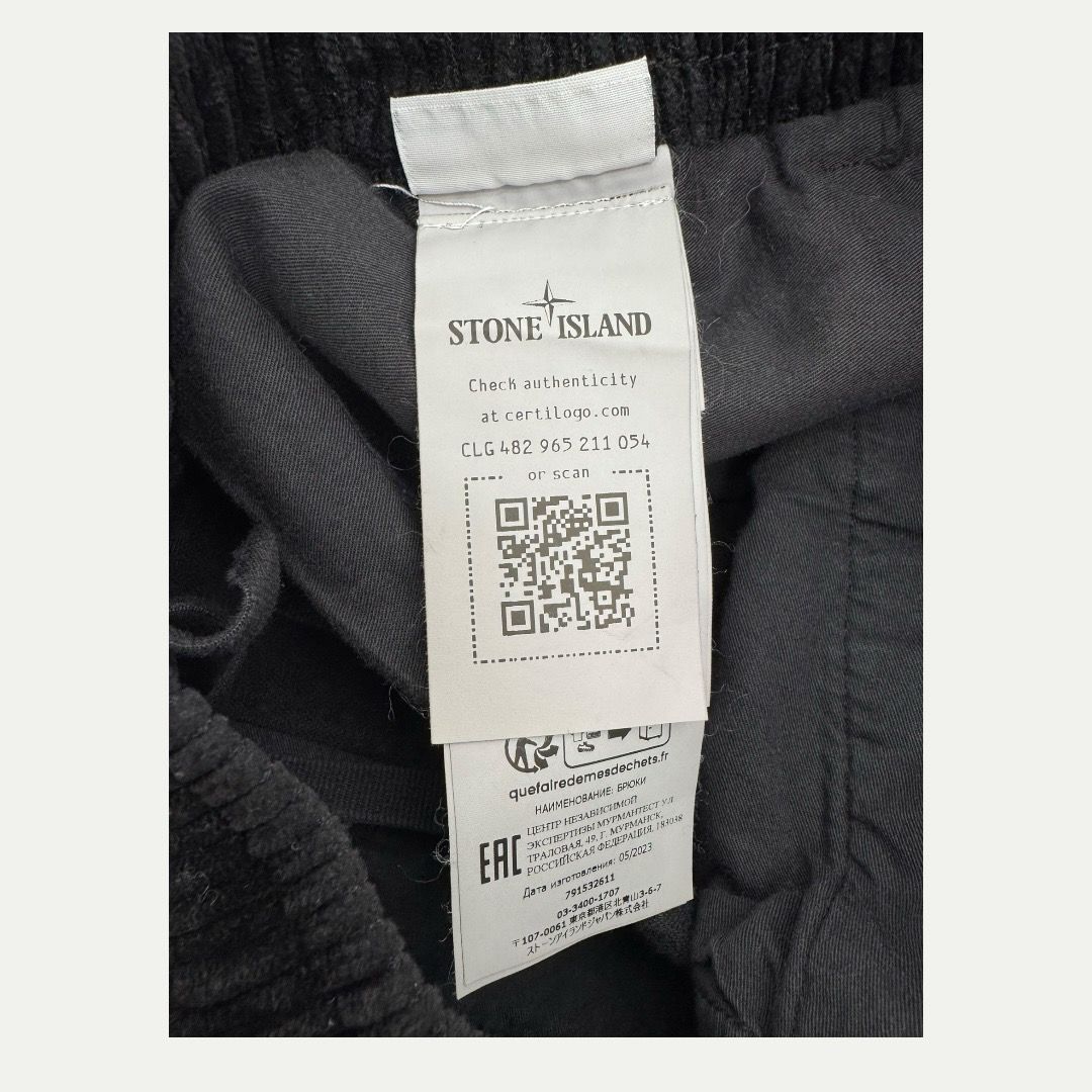 Stone Island Black Corduroy Pants Sz 33
