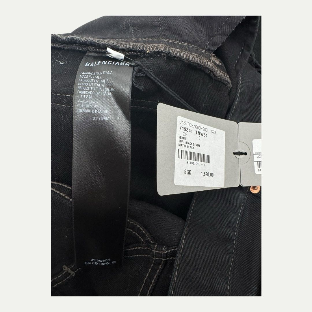 Balenciaga Black Wide Leg Denim Sz S(36)