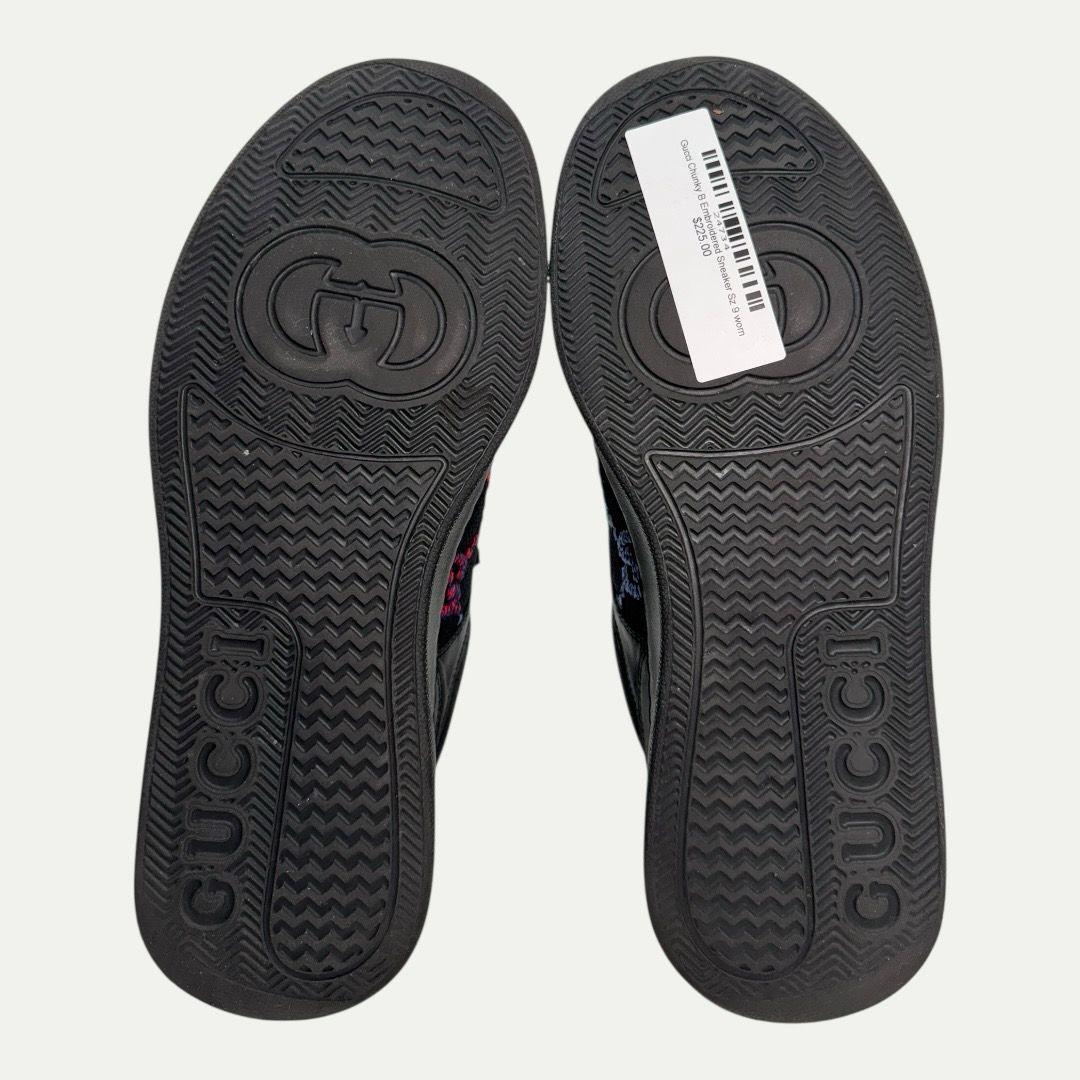 Gucci Chunky B Embroidered Sneaker Sz G9(10)