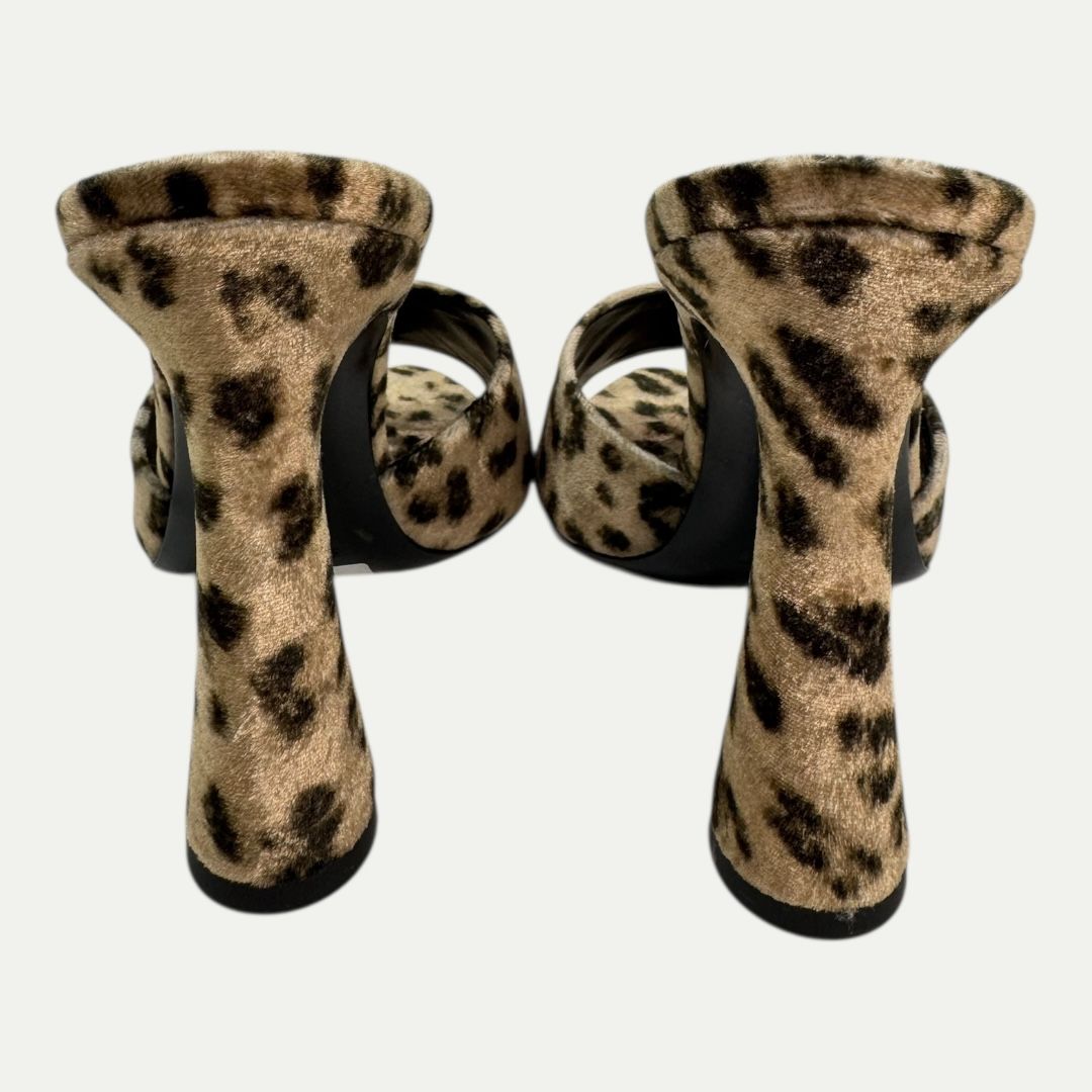 Saint Laurent Velluto Leopard Heel Sz 39.5(9.5)