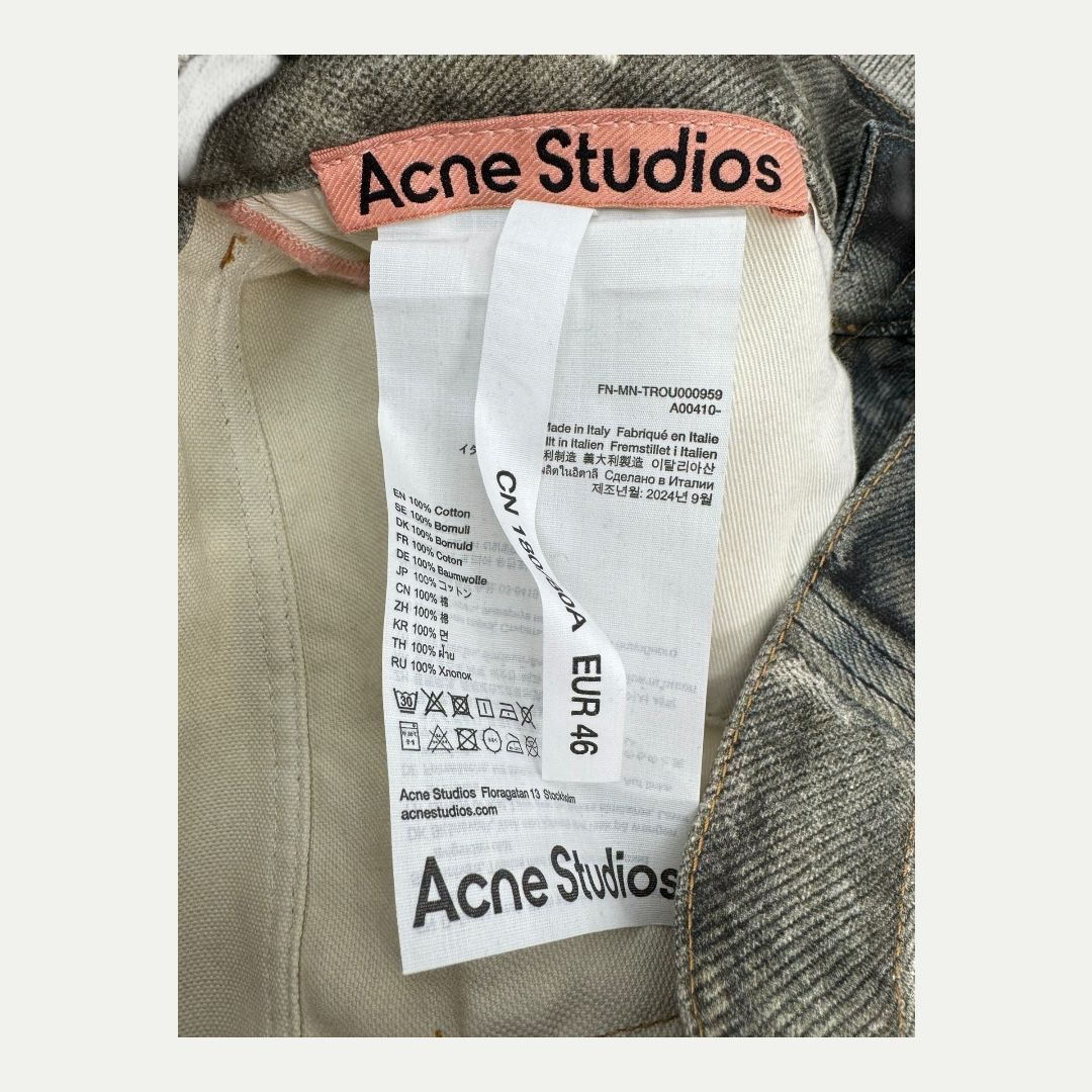 Acne Studios Trompe L&#39;oeil Cool Grey Denim Sz 46(30)