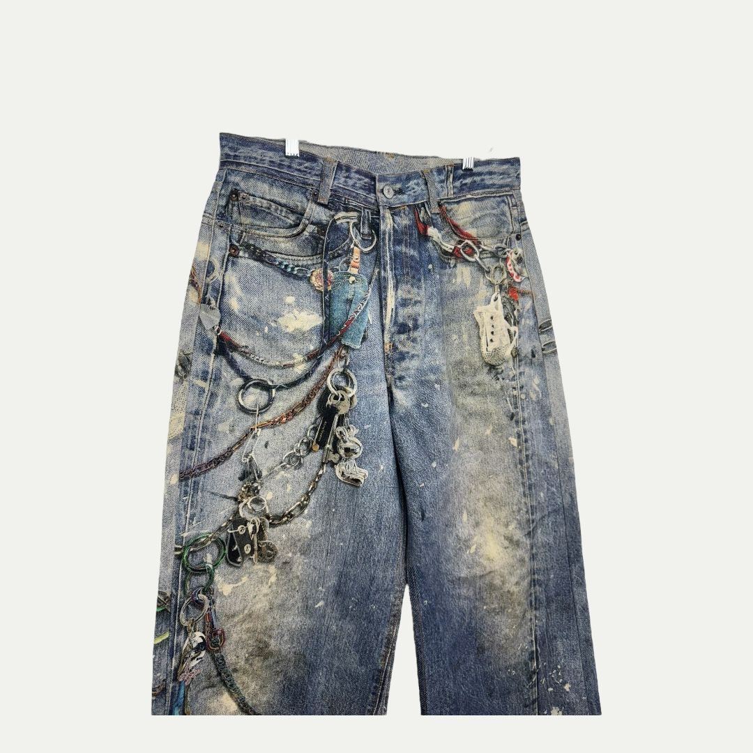 Acne Studios Trompe L&#39;oeil Chain Denim Sz 46(30)