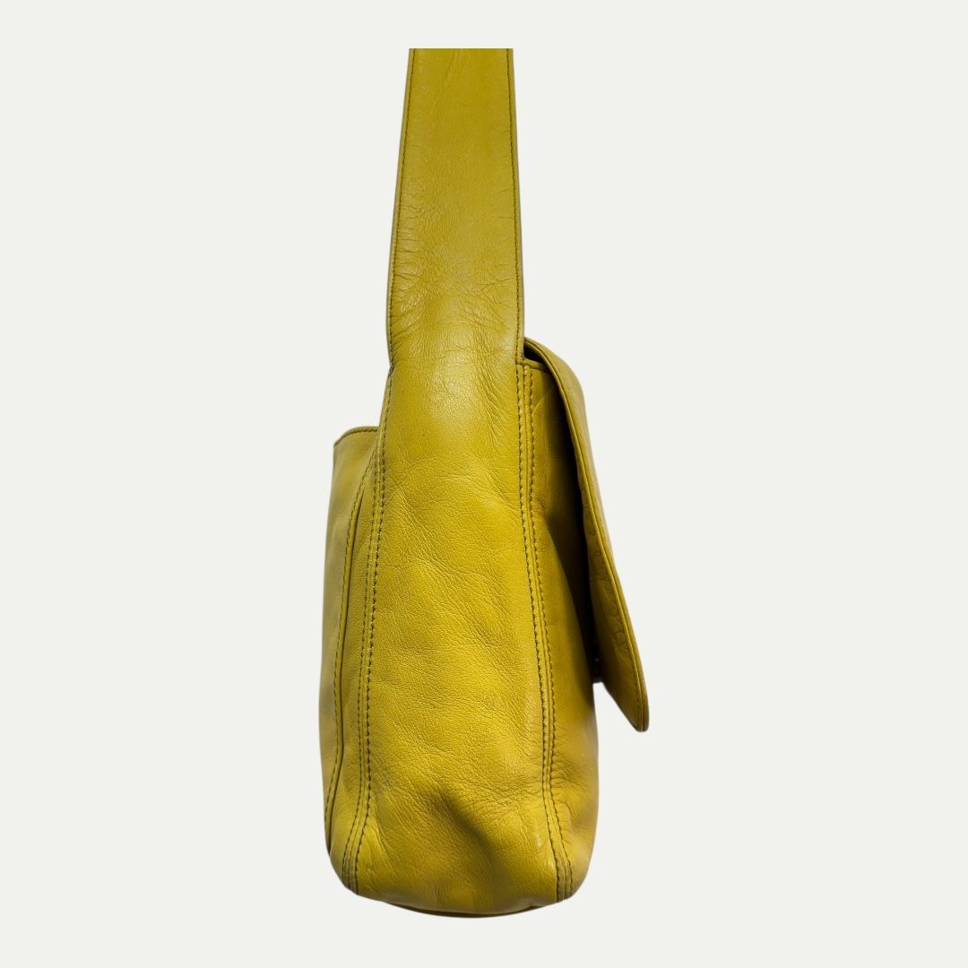 Chanel Vintage Lambskin Yellow Shoulder Bag