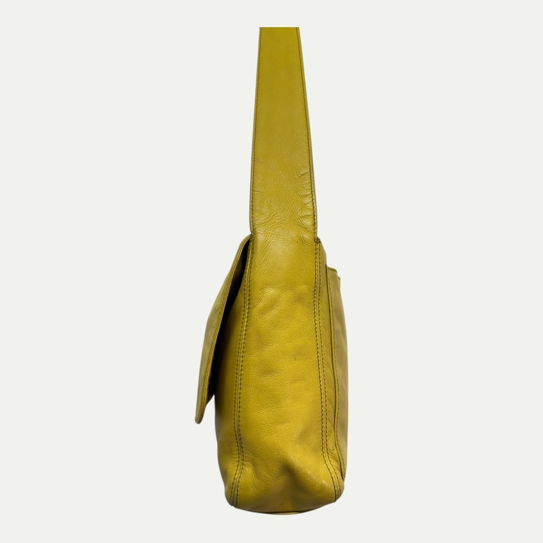 Chanel Vintage Lambskin Yellow Shoulder Bag