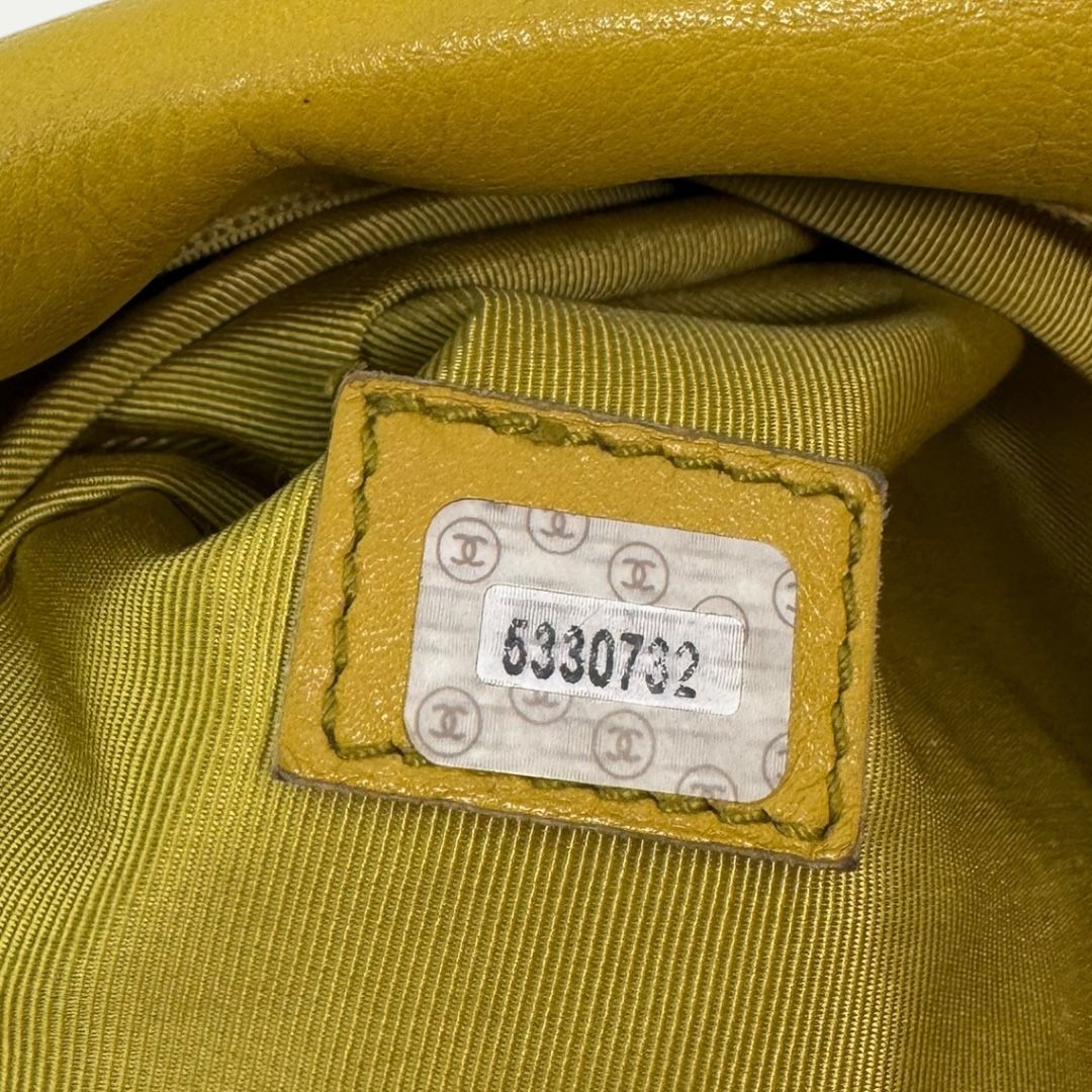 Chanel Vintage Lambskin Yellow Shoulder Bag