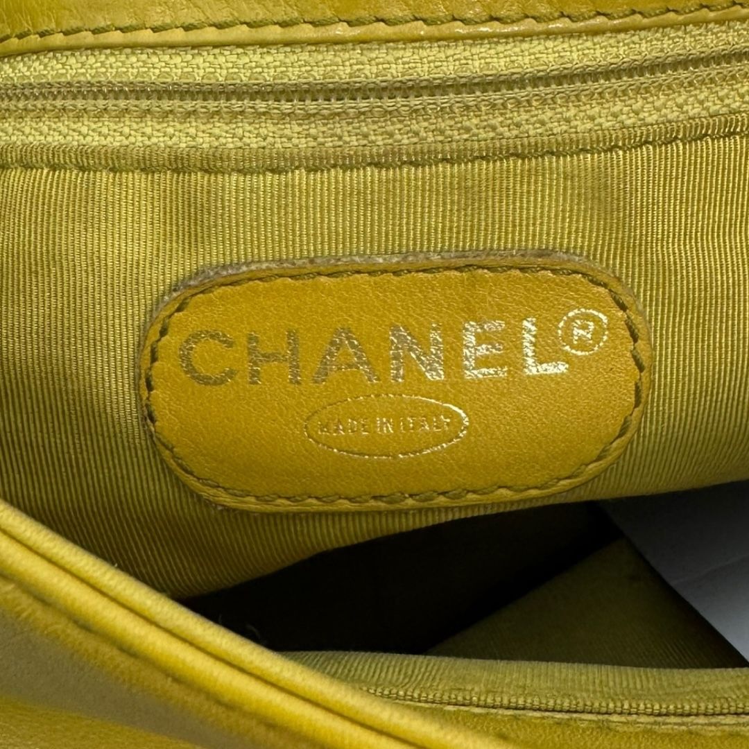 Chanel Vintage Lambskin Yellow Shoulder Bag