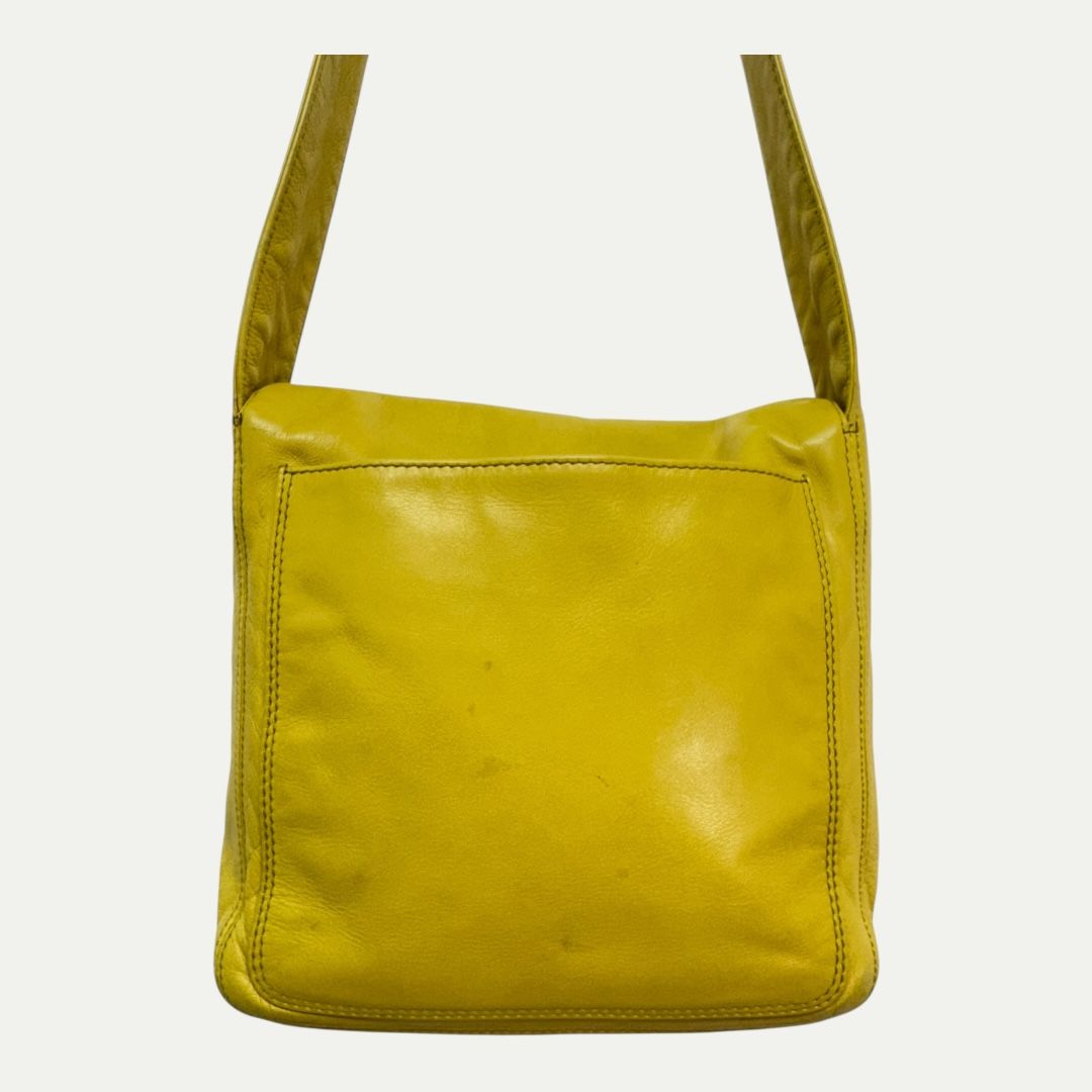 Chanel Vintage Lambskin Yellow Shoulder Bag
