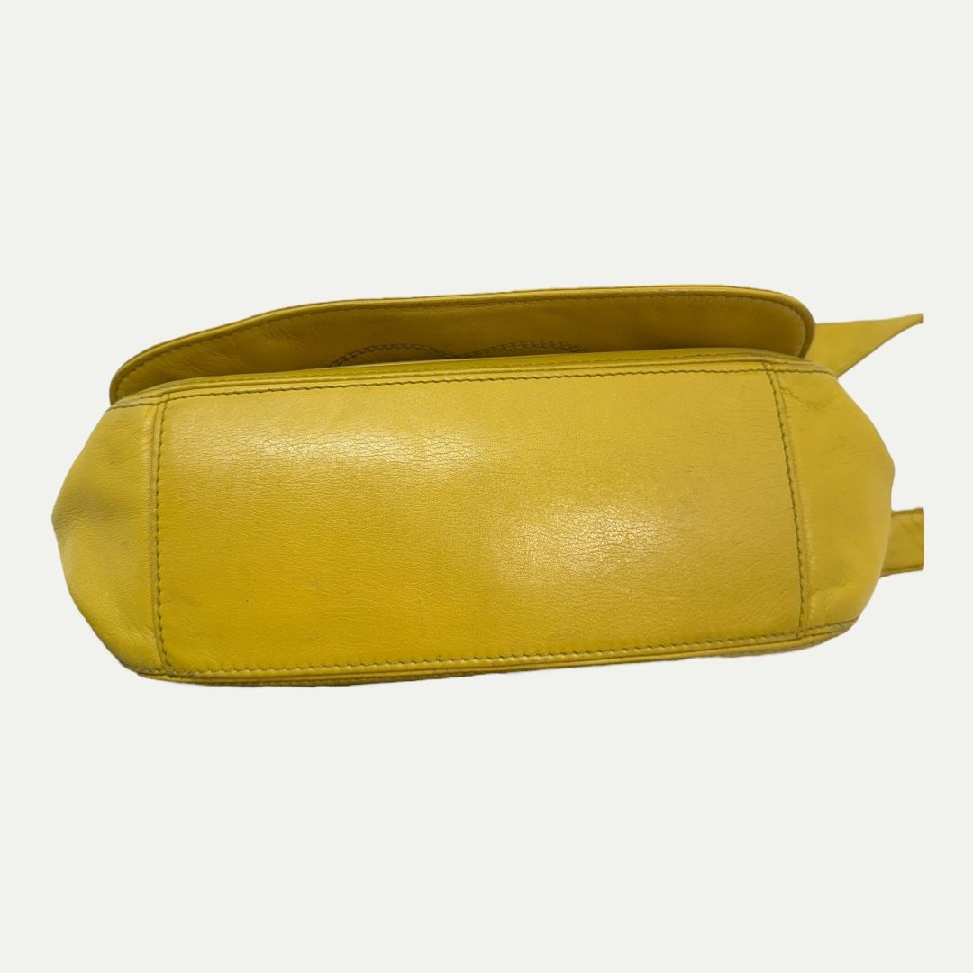 Chanel Vintage Lambskin Yellow Shoulder Bag