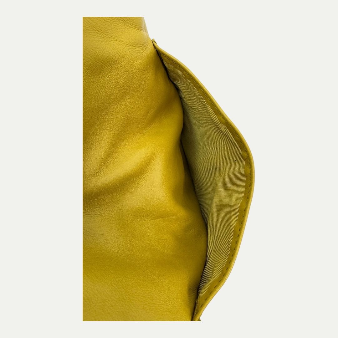 Chanel Vintage Lambskin Yellow Shoulder Bag