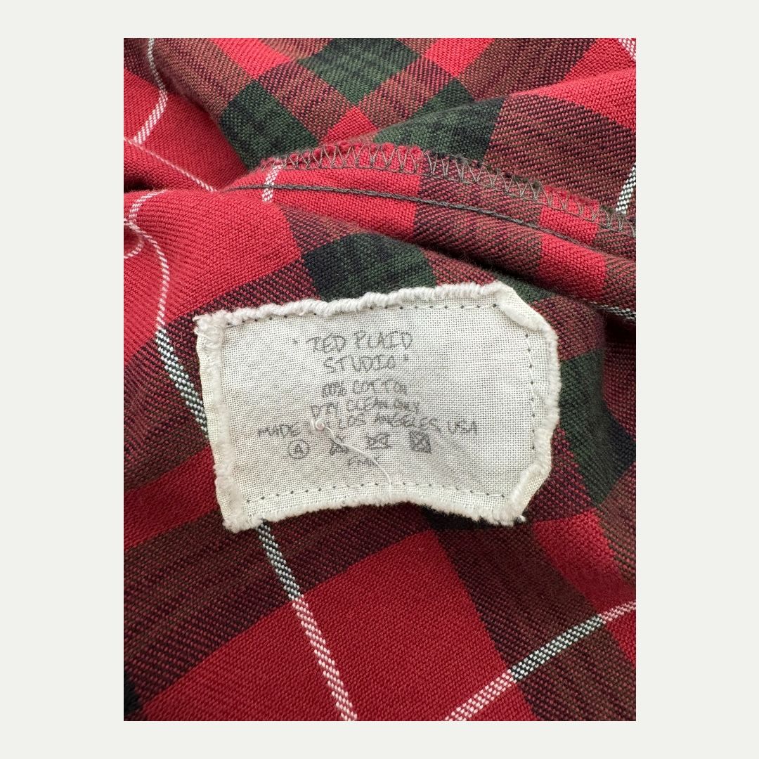 Greg Lauren Red Plaid Flannel Sz 2(M)