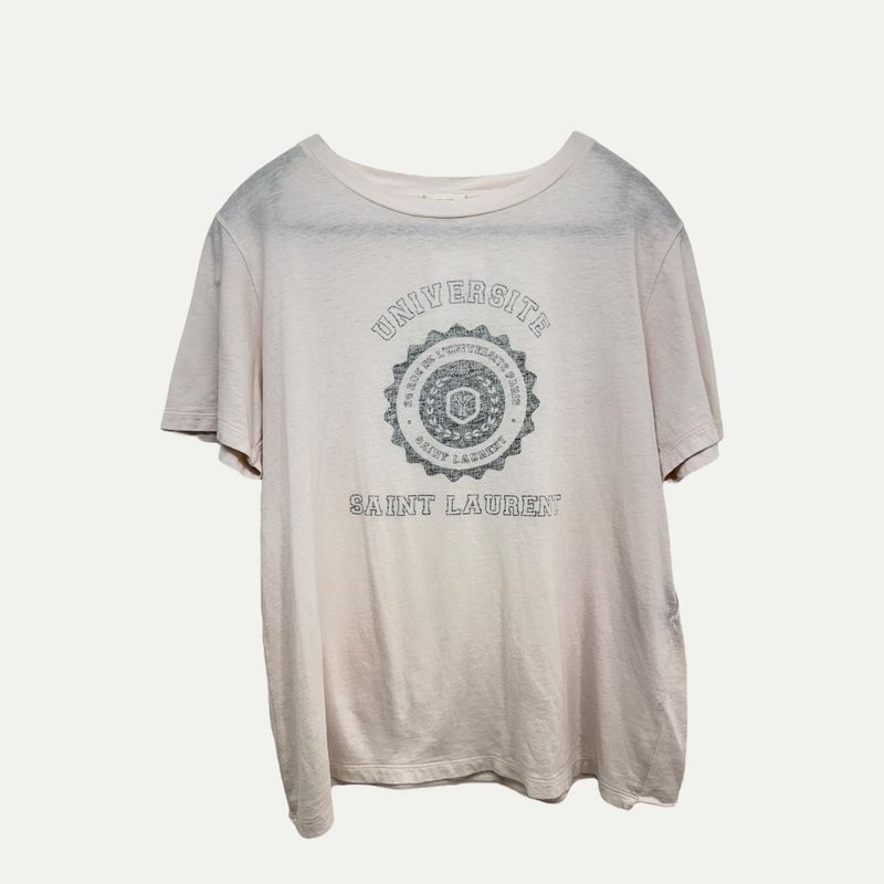 Saint Laurent Universite Fade Logo Tee Sz S(XS/S)